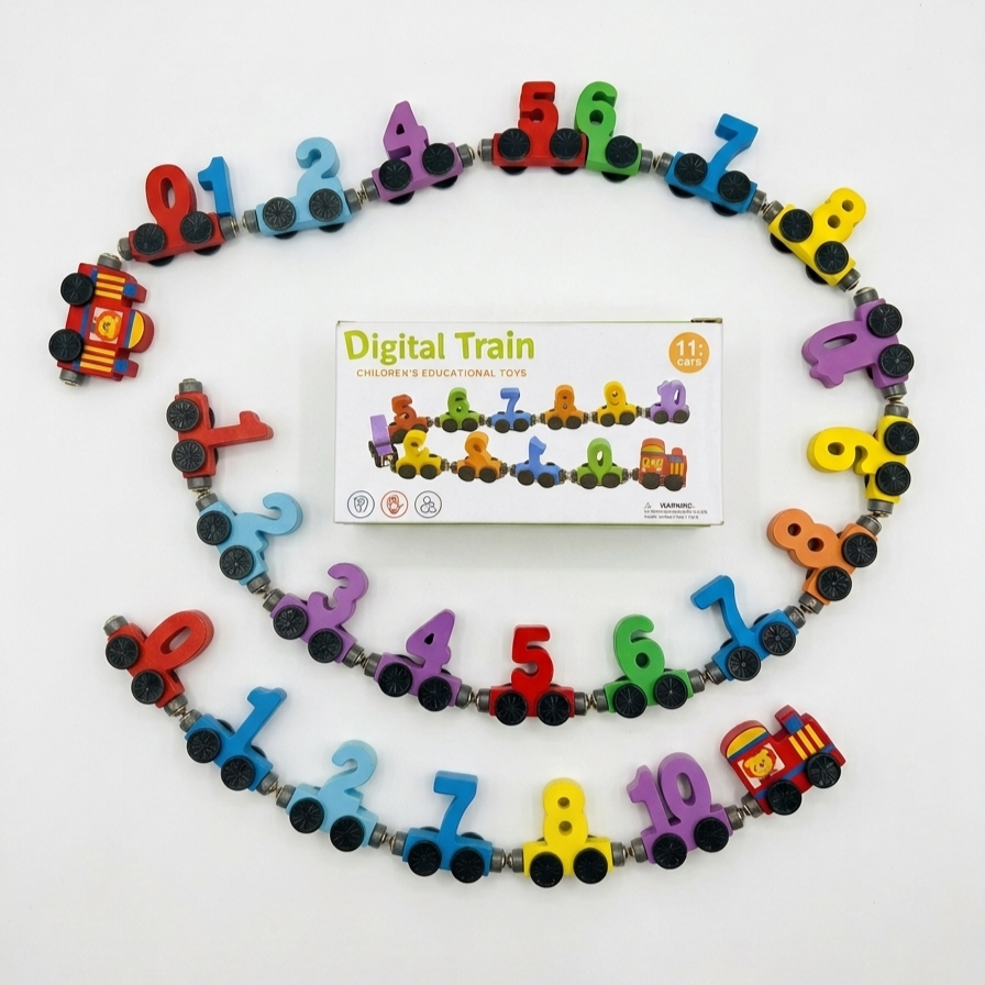 Kids Wooden Magnetic Number Train