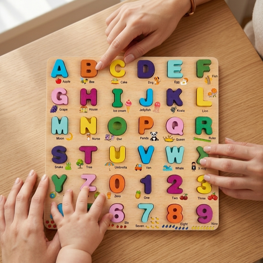 Wooden Alphabet & Numbers Puzzle