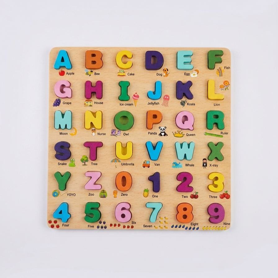 Wooden Alphabet & Numbers Puzzle