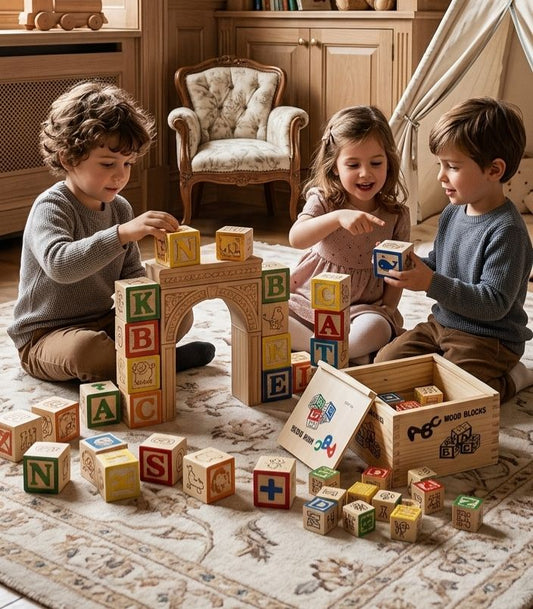 Classic Wooden ABC Alphabet Blocks