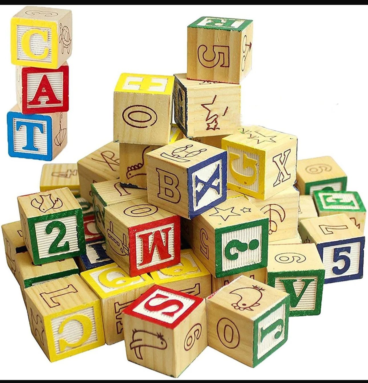 Classic Wooden ABC Alphabet Blocks