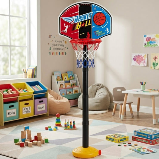 Adjustable Indoor Kids Basketball Hoop Set